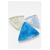 Set Of 3 Triangular Ceramic Serving Dishes
