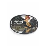 Painted Cast Iron Rooster Trivet