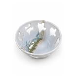 Hand-Painted Landscape Pierced Ceramic Bowl Wilder