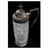 Sterling Silver Cut Crystal Covered Pitcher c1798