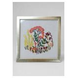 Framed Floral Embroidery 20.3cm