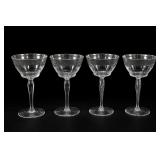Glastonbury Lotus Rambler Rose 4 Champagne Glasses