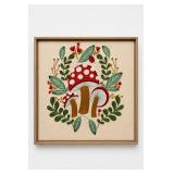 Framed Mushroom Embroidery Wall Art