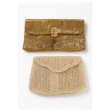 Whiting & Davis Gold Mesh Purse With Pearl Purse