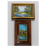 Ermogene Cunningham Signed Paintings, 2pc