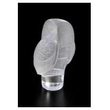 Lalique Chouette Owl Frosted Crystal Paperweight