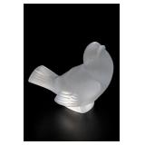 Lalique France Frosted Crystal Sparrow Figurine