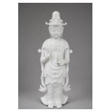 Chinese Blanc De Chine Quan Yin Porcelain Figure