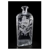 Etched Glass Apothecary Bottle