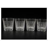Set of 4 Clear Cut Glass Tumblers