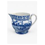Blue And White Scenic Ceramic Pitcher