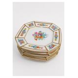 6Pc B&C France LeCompte & Co. Floral Plate Set