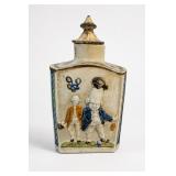Prattware Macaroni Figures Tea Caddy