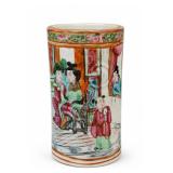 Chinese Rose Medallion Porcelain Brush Pot