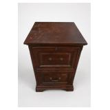 Rustic Whitewashed Wood End Table With Lower Shelf