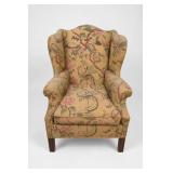 White Patterned Upholstered Armchair