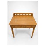 Chinese Carved Hardwood Marble-Top Side Table