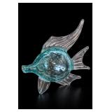 Murano Style Blue Art Glass Fish Figurine
