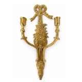 Brass Double-Arm Wall Sconce With Bow