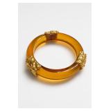 Amber-Tone Embellished Bangle Bracelet