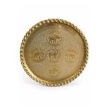8.8 Lb Solid Brass Engraved Elephant Tray