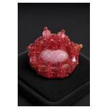 Pink Beaded Resin Brooch