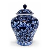 Blue & White Floral Chinoiserie Ginger Jar