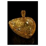 Hazel-Atlas Reflection-Amber Covered Candy Dish
