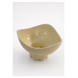 Green Scalloped Footed Ceramic Bowl