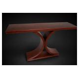 Wood Console Table With Sculptural Curved Base