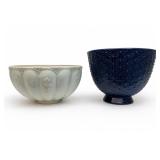 Ceramic Bowls, Blue & White, 2-Piece Lot
