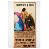 1970 Plaza de Toros de Madrid Bullfighting Poster