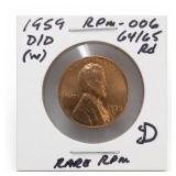 1959-D/D Lincoln Memorial Cent, MS64/65RD,