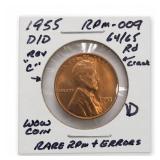 1954 Lincoln Wheat Cent, Choice UNC Mint Error