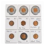 9 United States Bicentennial Quarters 1776-1976