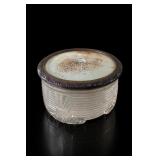 Art Deco Glass Powder Jar With Lid