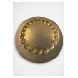 Large Scalloped Floral Engraved Metal Brass Tray