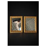 Pair Of Gold Tone Ornate Wall Mirrors
