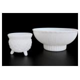 McKee Toltec Milk Glass Creamer & Sugar Set