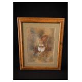 Framed Geisha Asian Figure Artwork Original