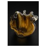 Gold-Tone Filigree Footed Glass Jewelry Box