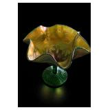 Murano Fazzoletto Amber Art Glass Vase