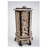 Decori Nain Green Gilt Eagle Urn Approx. 17 In.