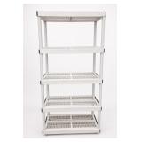 White Plastic 5-Tier Shelving Unit