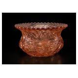 Amber Carnival Glass Starburst Bowl