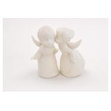 Schmid Bros Porcelain Kissing Angel Figurines Pair