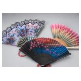 Three Floral Folding Fans