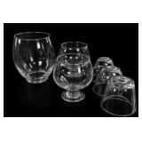 Set Of 6 Clear Crystal Brandy Snifter Glasses