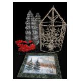 Vintage Beaded Snowflake Hanging Tea Light Holder