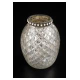 Mercury Glass Vase With Pearl Rim